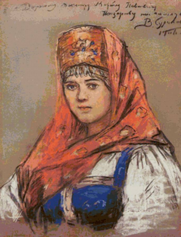 Боярышня - Суриков  Василий  Иванович  (1848-1916) - девушка, суриков василий иванович, люди, боярышня - предпросмотр