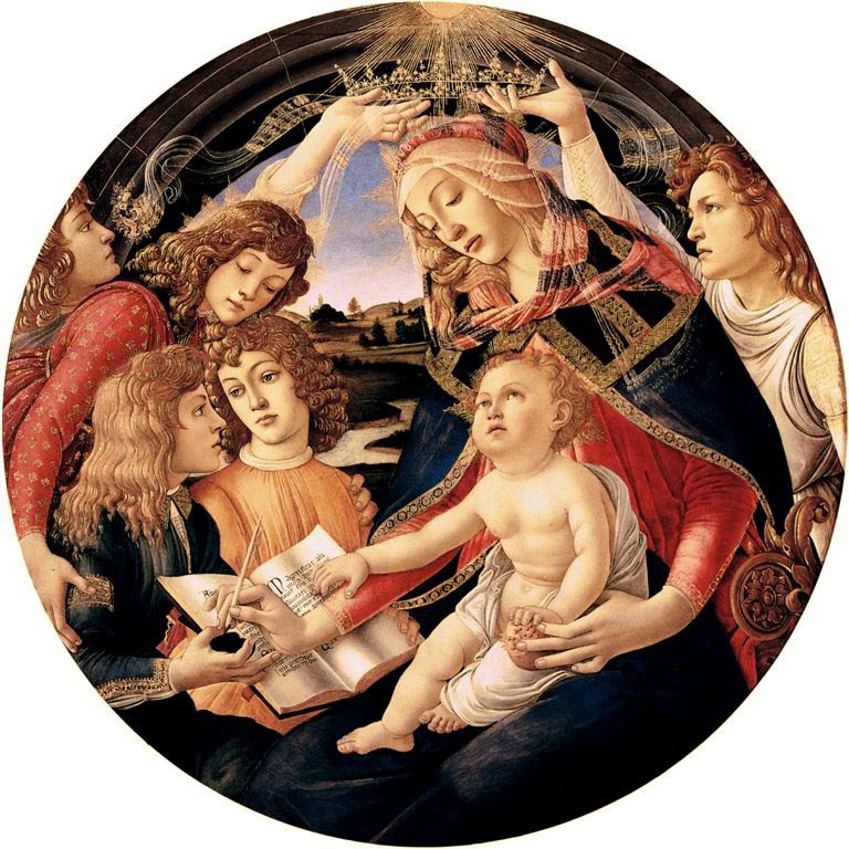 Мадонна Магнификат - Сандро  Боттичелли  (1445-1510) - сандро боттичелли, мадонна магнификат, религия - оригинал
