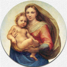 Оригинал схемы вышивки «Сикстинская мадонна (Фрагмент) - Рафаэль Санти (1483-1520)» (№147384)