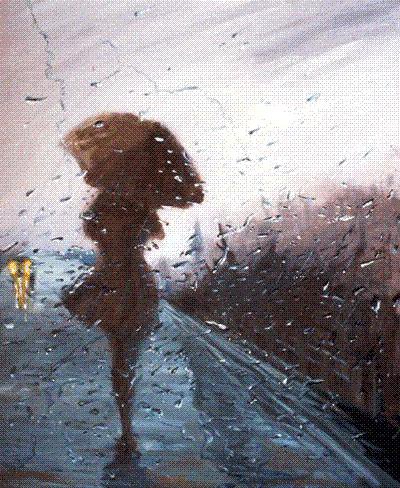 Под дождем - дорога, дождь, девушка - оригинал