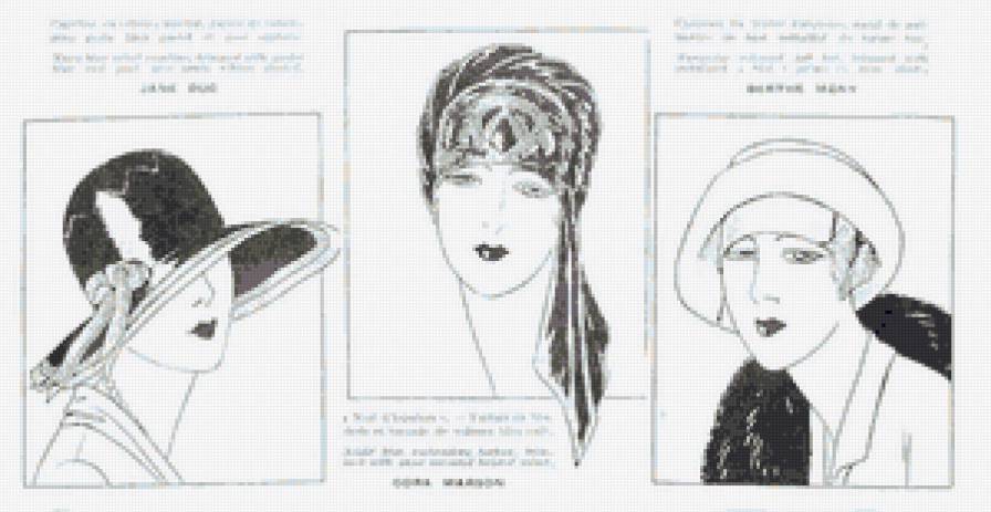 Леди - девушка, мода, шляпка, черно-белое, ретро - предпросмотр