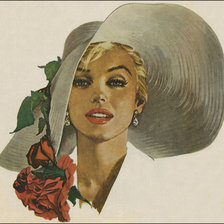 Схема вышивки «женщина в шляпке»