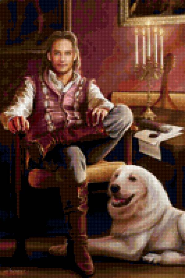 Дворянин с собакой - собака, дворянин, портрет, мужской образ, мужчина - предпросмотр