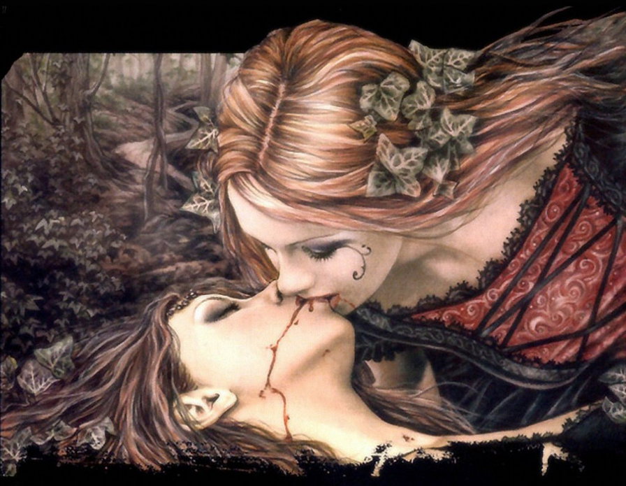 Ядовитый поцелуй - поцелуй, женский образ, девушка, готика - оригинал