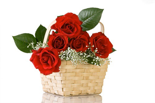 Корзина с розами - цветы, открытка, букет, корзина - оригинал