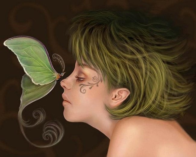 зеленая бабочка - оригинал