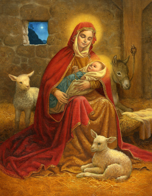 Рождество - младенец, богородица - оригинал