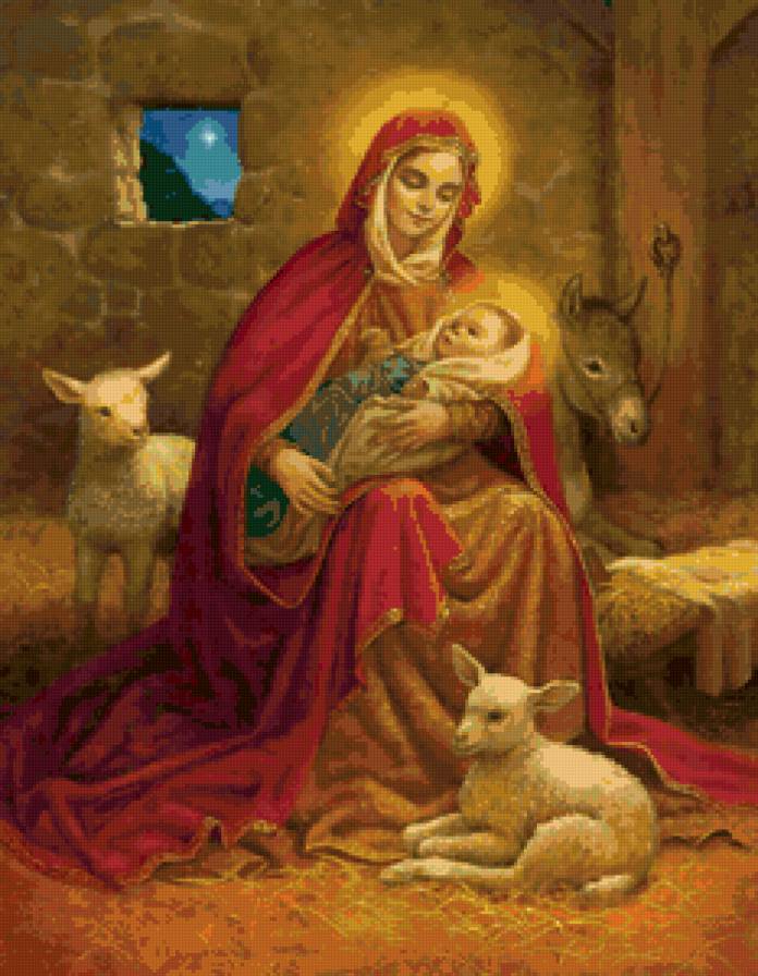 Рождество - младенец, богородица - предпросмотр