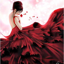 Схема вышивки «red dress»