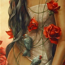 Оригинал схемы вышивки «lady of roses» (№151279)
