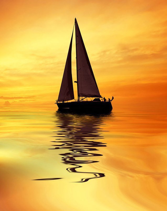 Лодочка - лодка, закат, пейзаж, море - оригинал
