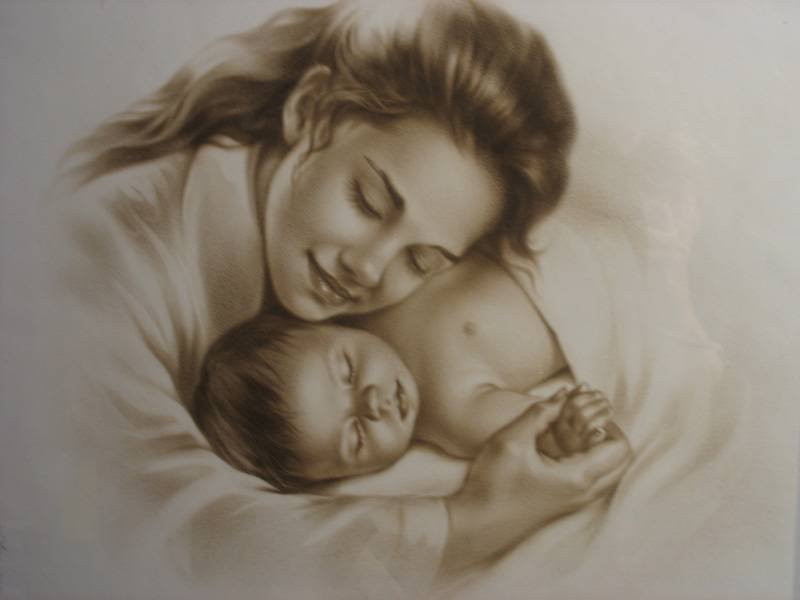 Мать и дитя - любовь, идиллия, смалыш, ребенок, дети, дитя, мать - оригинал