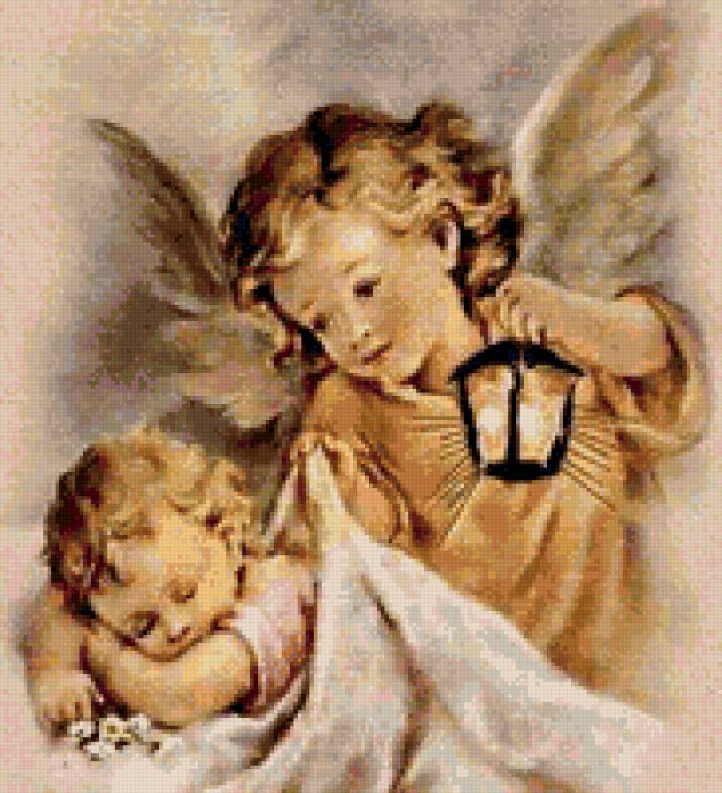 Дитя и ангел - малыш, ангел, дитя, ребенок, любовь - предпросмотр