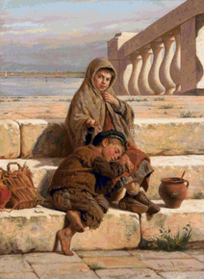 Дети Венеции 1 - дети, картина антонио - предпросмотр