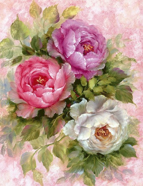 Красивейшие пионы (открытка) - винтаж, цветы, букет, растения - оригинал