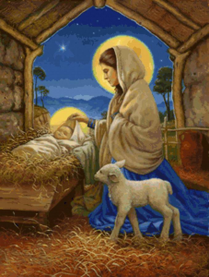 Серия "Иконы "Рождество Христово" - иконы, святые, религия, православные иконы - предпросмотр