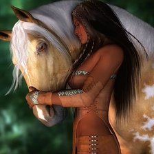 Схема вышивки «девушка с лошадкой»