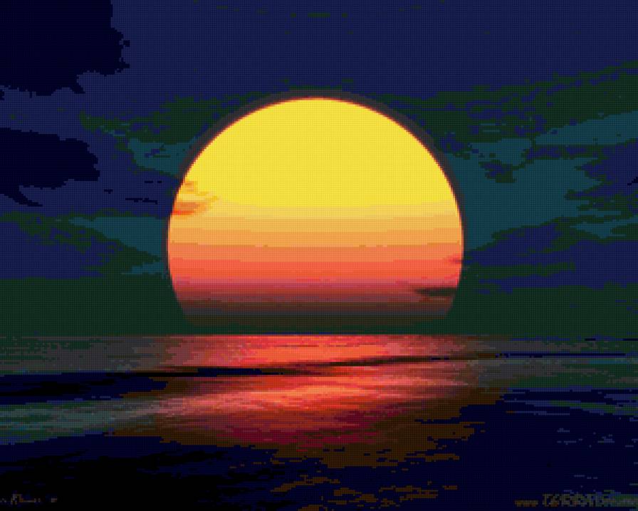 Закат солнца - ночь, море, солнце, закат - предпросмотр