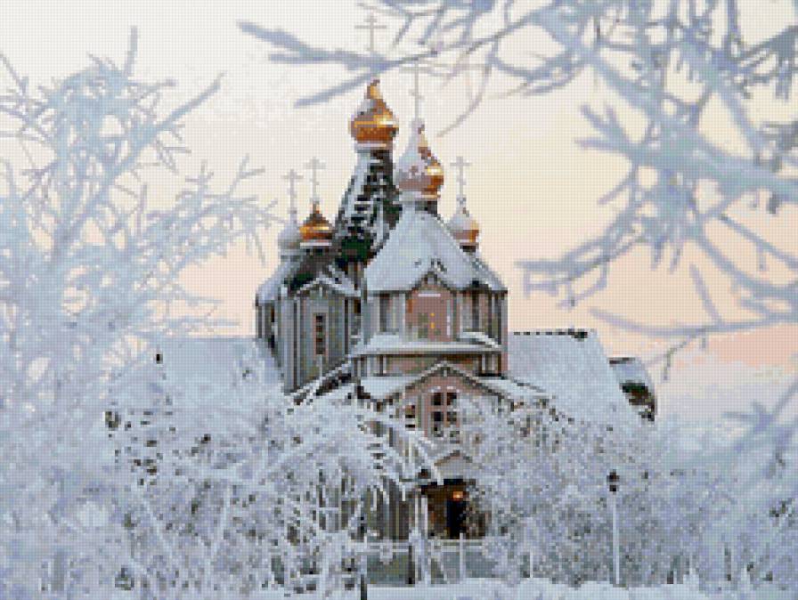 храм - церковь, зима, храм - предпросмотр