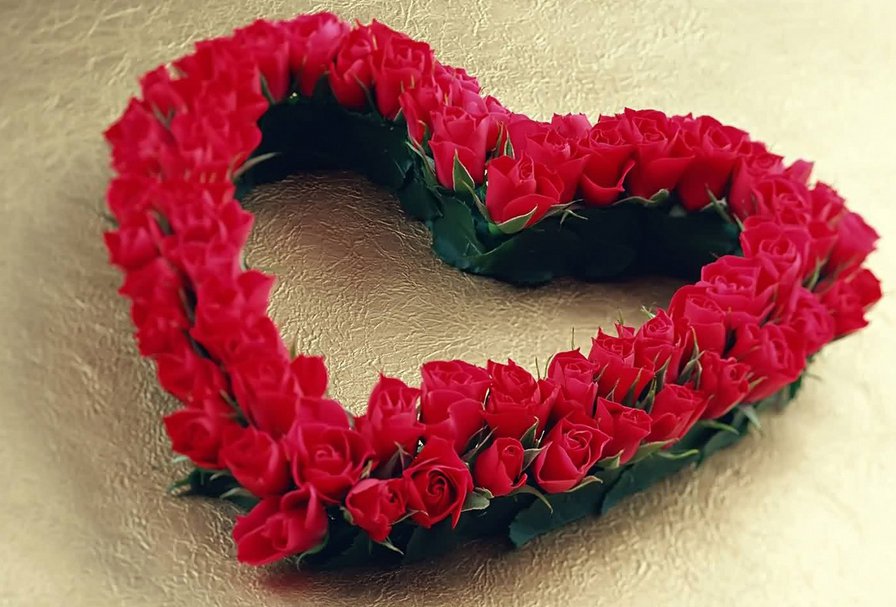 сердце - красные, цветы, сердце, розы - оригинал