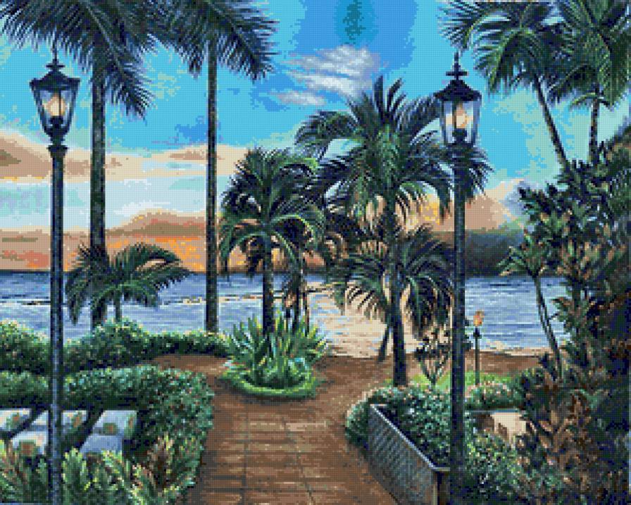 Райский уголок - океан, пальма, пальмы, райский уголок, пейзаж, природа - предпросмотр