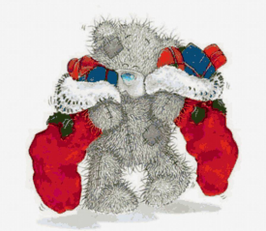 Мишка Тедди Новый год - зима, подарок, мишка тедди, игрушка, новый год - предпросмотр