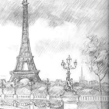 Оригинал схемы вышивки «Серия "Париж" Эйфелева башня - Графика» (№155261)