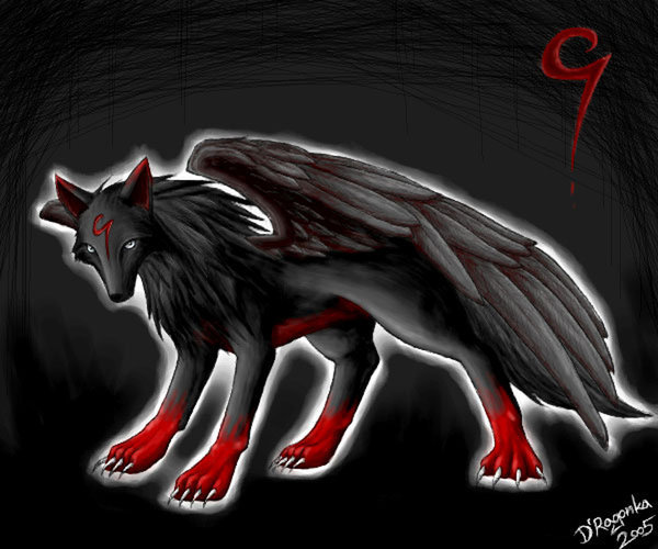 Кровавый волк - кровь, волк, жизнь, крылья - оригинал