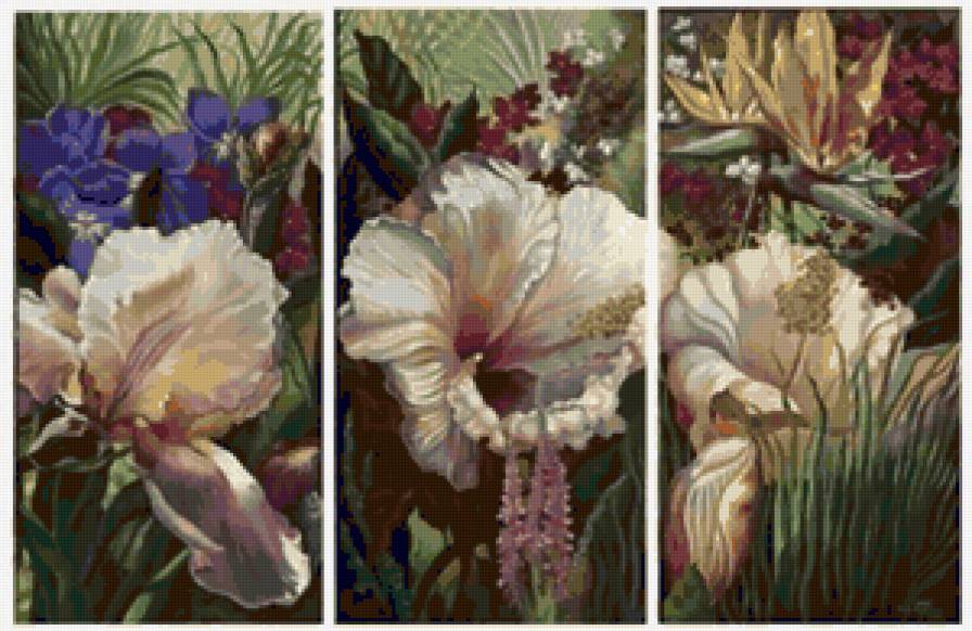 Триптих Цветы - предпросмотр