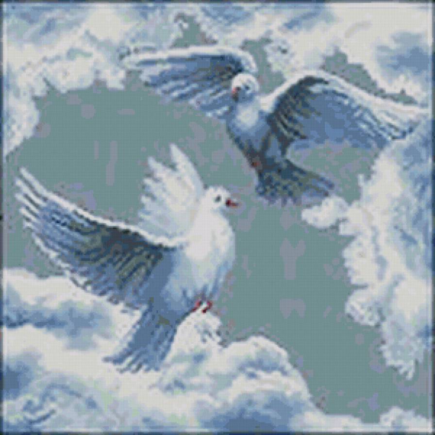 №157385 - птицы, небо, голуби - предпросмотр
