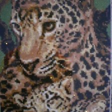 Оригинал схемы вышивки «Семья леопардов» (№158067)