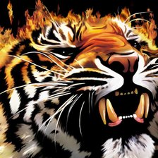 Оригинал схемы вышивки «Огненный тигр» (№158300)