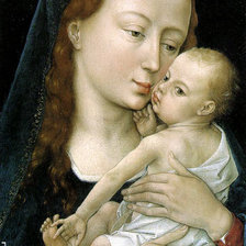 Оригинал схемы вышивки «Вейден Рогир ван де.Дева Мария с младенцем.» (№158693)