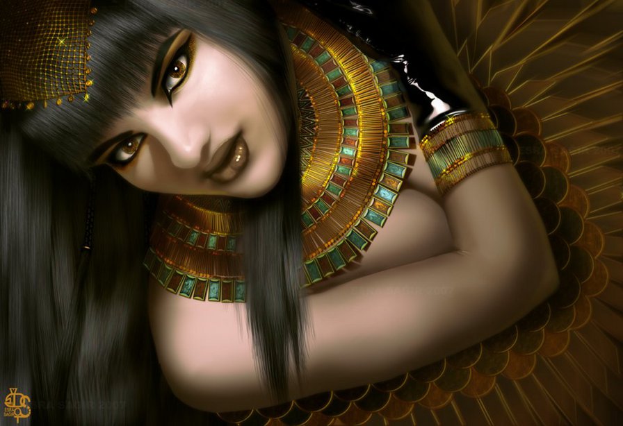 Египетская царица - восток, красота, картина, девушка, египет - оригинал