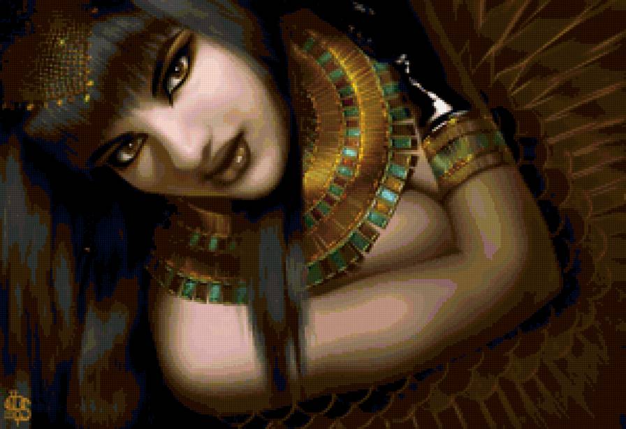 Египетская царица - египет, картина, восток, девушка, красота - предпросмотр