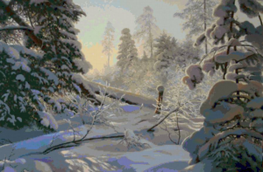 зима - пейзаж, лес, природа, зима - предпросмотр