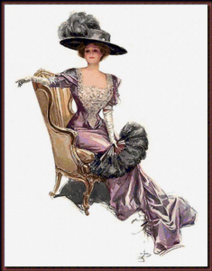 Девушка Фишера - дама, шляпка, ретро, модерн, мода, девушка, художник, фишер - предпросмотр