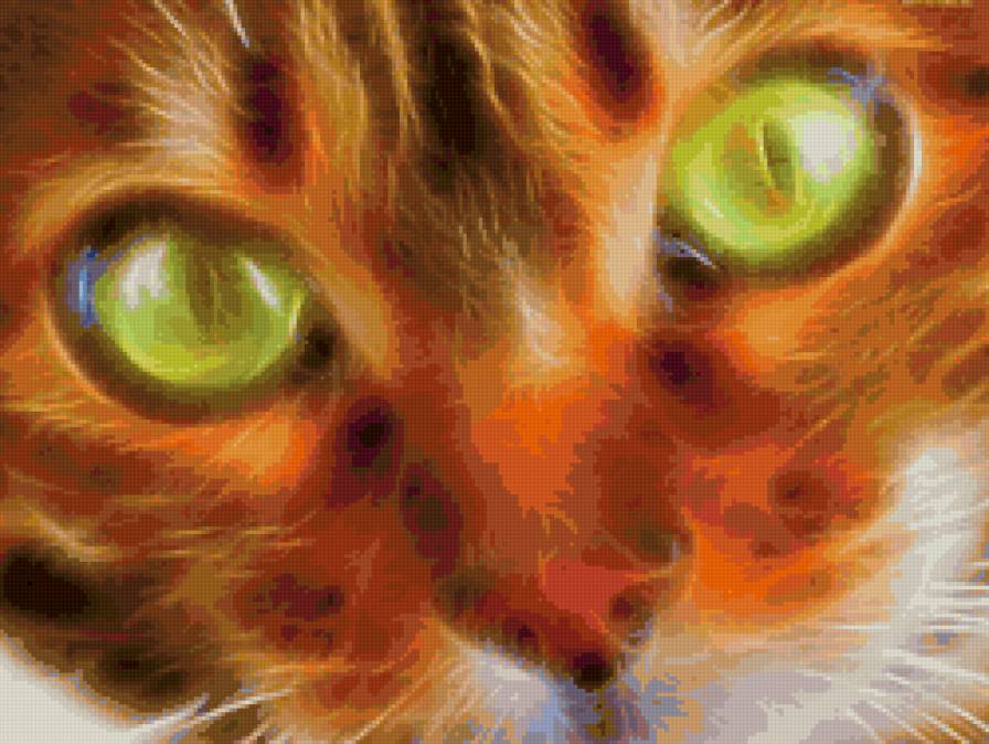 Рыжий кот с зелеными глазами.. - глаза зеленые, рыжая., мордочка наглая - предпросмотр