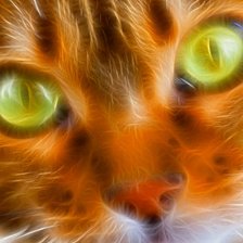 Рыжий кот с зелеными глазами..