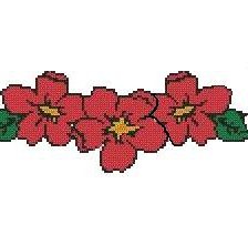 Схема вышивки «Красные цветы»