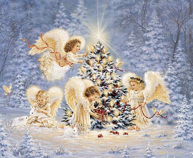 Рождественские ангелочки - рождество, ангел - оригинал