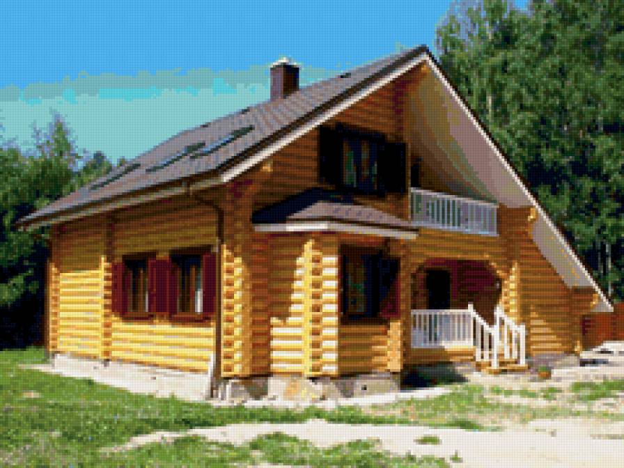 домик - изба, деревянный, коттедж, особняк, дом, домик, терем - предпросмотр