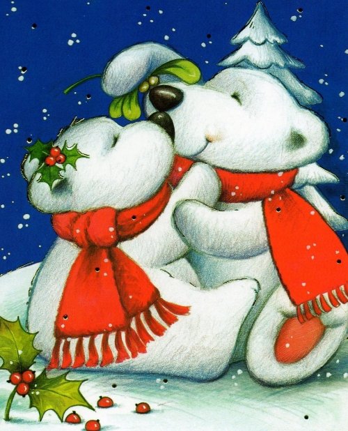 Белые мишки - мишки, медвежата, белые медведи, новый, любовь, рождество, снег - оригинал