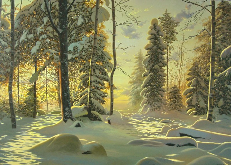 красивый пеейзаж - зима, лес, пейзаж, природа - оригинал