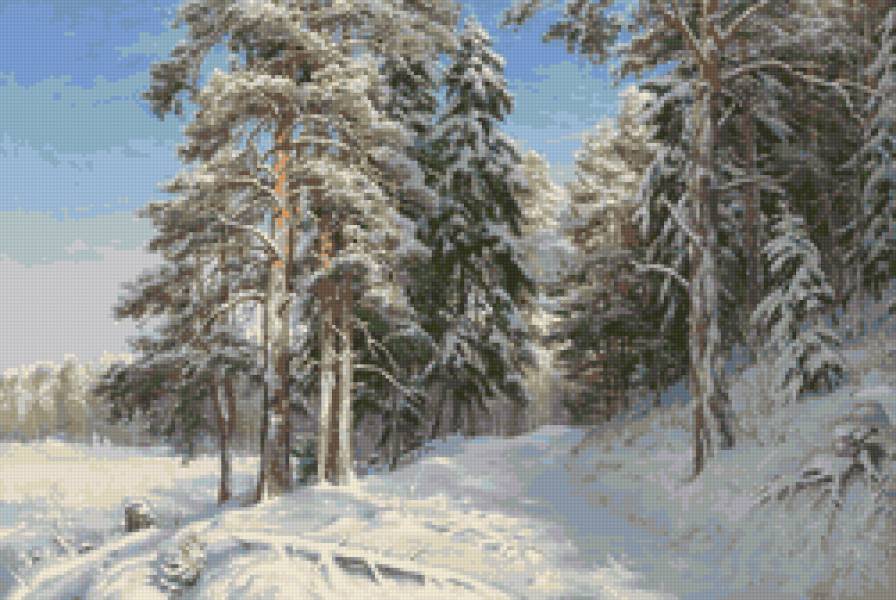 зима - зима, пейзаж, лес - предпросмотр
