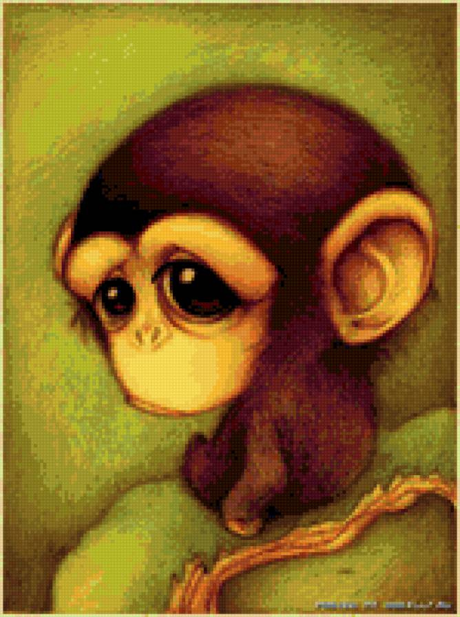 Зверик 10 - обезьянка, детям, мультик - предпросмотр