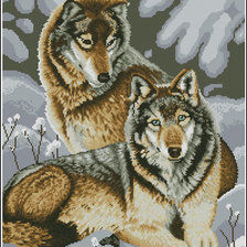 Оригинал схемы вышивки «волки» (№166507)