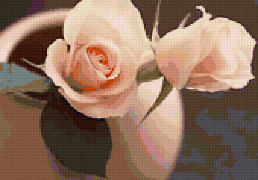 Нежный персик - природа, букет, цветы, флора.розы.натюрморт - предпросмотр