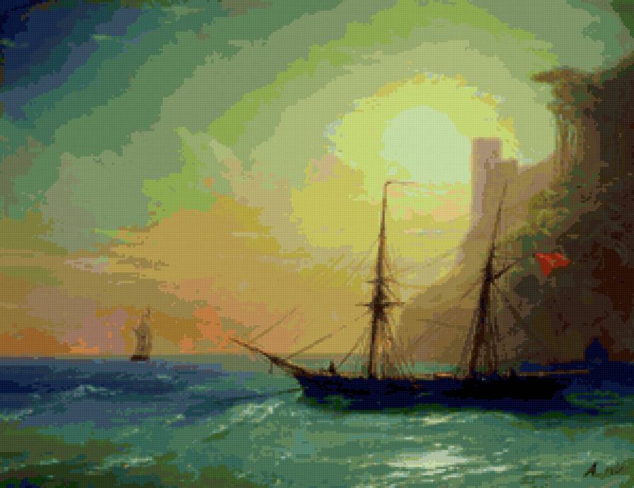 Берег моря - картина, айвазовский, живопись - предпросмотр