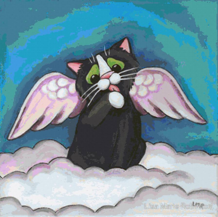 Котик Ангелочек - кот, котик, рисунок, ангелочек - предпросмотр